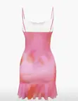 Pink Ruched Bodycon Mini Dress - 1