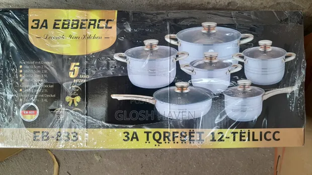12pcs Stainless Steel Cookware Set - 1