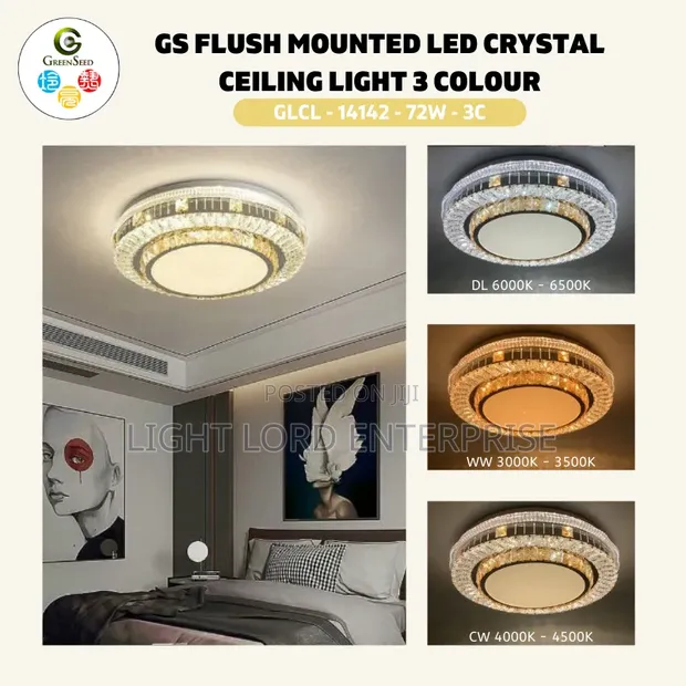 Sumalian 3-Color LED Ceiling Light with Remote - 1