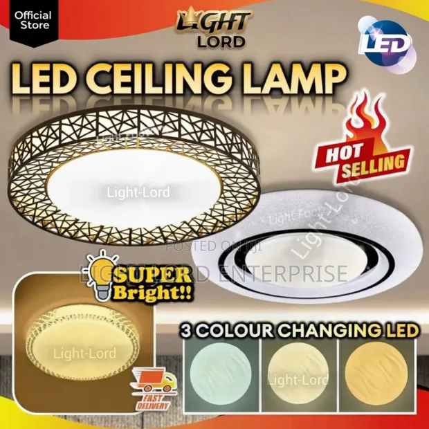 Acrylic 400mm 3-Color LED Ceiling Light - 1