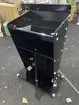 Modern Black Glass Pulpit - "WELCOME" Lectern - 2