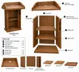 Modern Wooden Church Pulpit / Lectern With Storage - Brown - 2