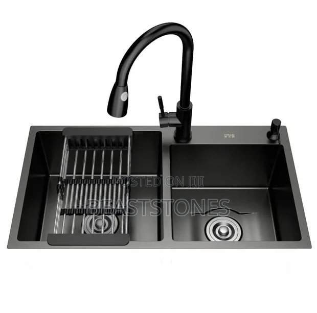 Luxury Double Bowl Black Stainless Steel Sink - 1