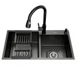 Luxury Double Bowl Black Stainless Steel Sink - 1