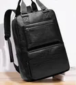 Luxury PU Leather Business Backpack for Men - Black - 2