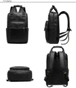 Luxury PU Leather Business Backpack for Men - Black - 5
