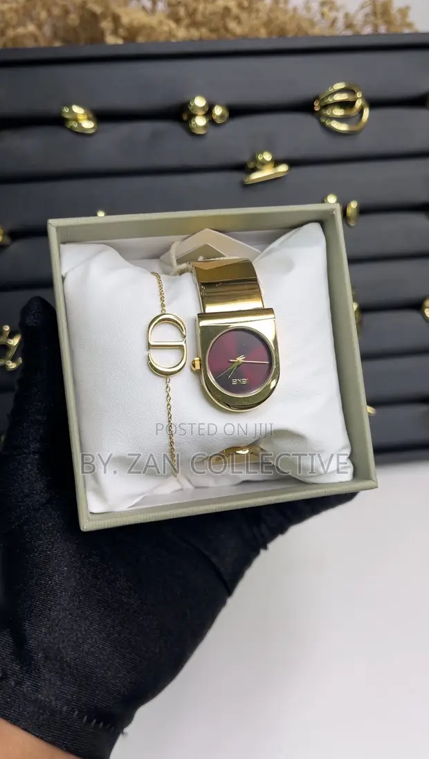 Women's Gold Watch with Bracelet - 1