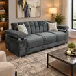Brand New Ash Fabric 3-in-1 Sofa - 2