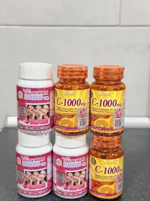 Gluta White and Vitamin C Pills - 3 Month Supply