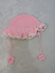 Handmade Crocheted Children's Outfit - Pink, 6M - 3