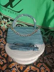 Quality and Affordable Blue Faux Leather Handbag - 1