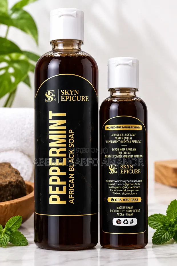 Peppermint African Black Soap Shower Gel - 1