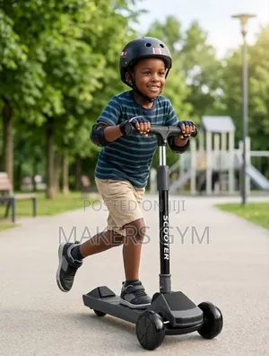 Kids 3-Wheel Scooter with Light-Up Wheels & Music - Red