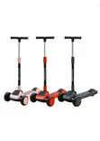 Kids 3-Wheel Scooter with Light-Up Wheels & Music - Red - 2