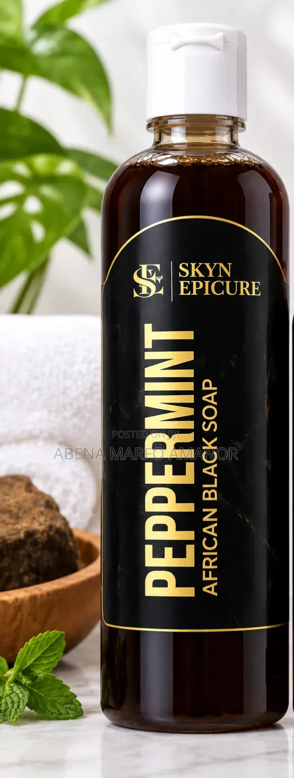 Peppermint African Black Soap Shower Gel - 1