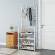 5-Tier Shoe Rack with Coat Hanger - 2