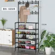 5-Tier Shoe Rack with Coat Hanger - 3