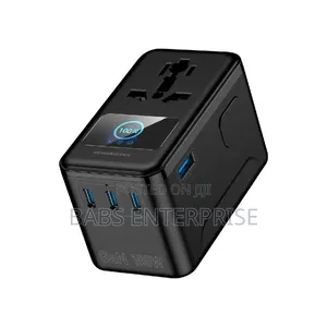 Powerology VoltVoya Travel Adapter with PD 100W TFT Display