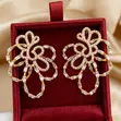 Crystal Zircon Gold Shiny Earrings - 1