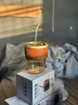 450ml Slub Glass Bottle/Cup with Leather Sleeve - 1