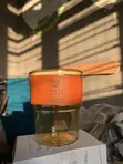 450ml Slub Glass Bottle/Cup with Leather Sleeve - 3