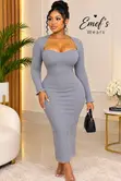 Classic Long Wrap Dress for Ladies - 3