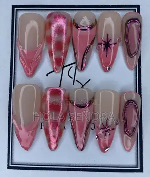Handmade Pink Chrome Press-on Nails