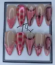 Handmade Pink Chrome Press-on Nails - 1