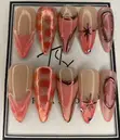 Handmade Pink Chrome Press-on Nails - 2