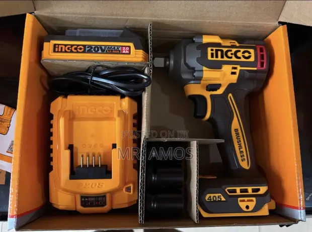 INGCO 405Nm Cordless Impact Wrench (20V) - 1