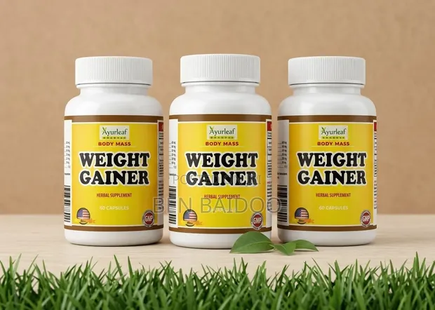 Ayurleaf Body Mass Weight Gainer Supplement (60 Caps) - 1