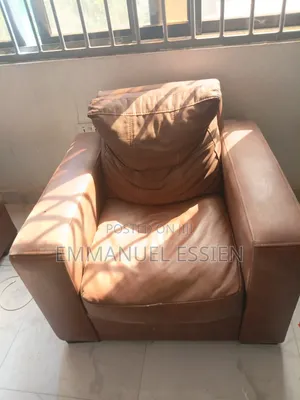 100% Leather Living Room Sofa Set - Quick Sale