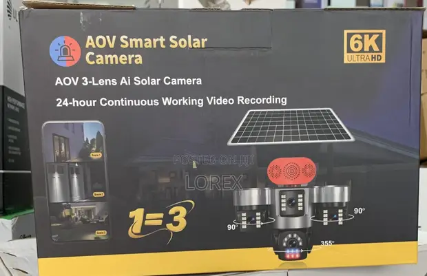 Triple Lens CCTV Solar Powered Camera - 1