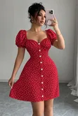Shein Classy Red Knee-Length Dress - 2