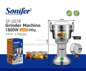 Sonifer Stainless Steel Spice Grinder, 1800W (350g)
