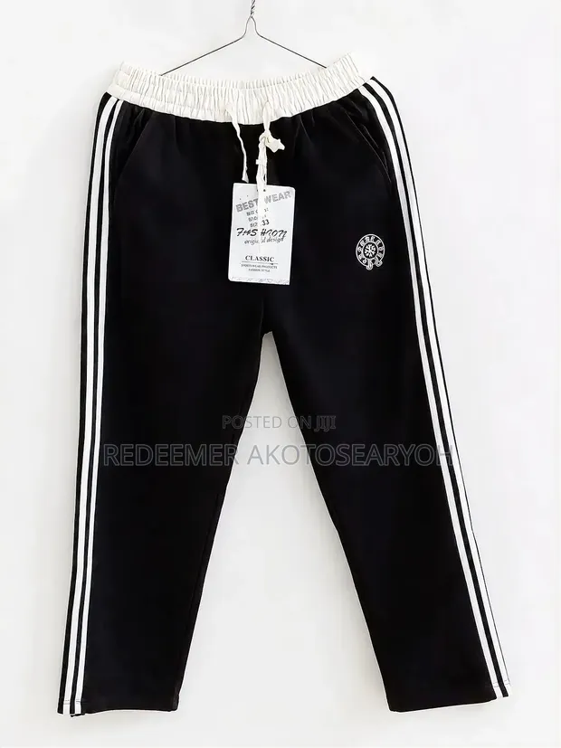 Men's Black & Blue Joggers - Size 33 - 1