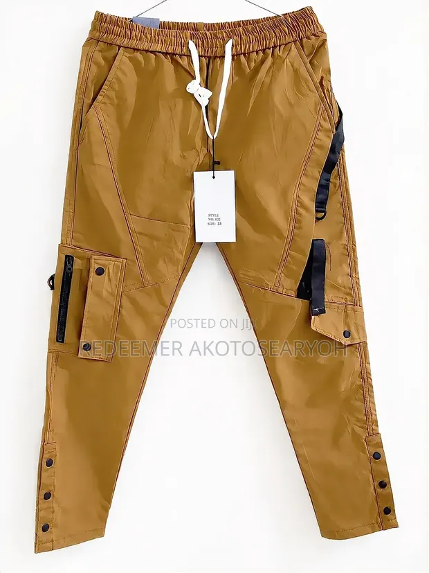 Quality Brown Joggers - Men's Brand New - 1
