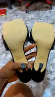 EGO Black Leather Square Toe High Heel Mules - 4