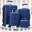Silicon Luggage Set of 4 - Purple - 1