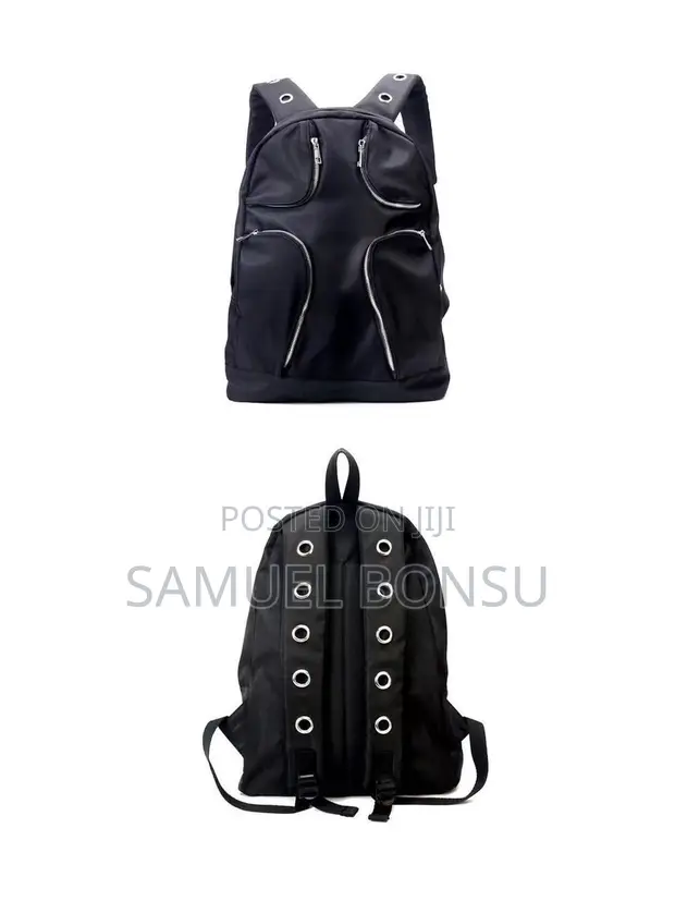Goth Eyelet Curved Zipper Backpack - 1