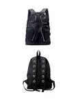 Goth Eyelet Curved Zipper Backpack - 1