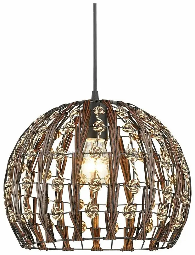 Black Woven Rattan Pendant Light - 1