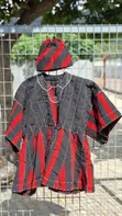 CJs Heritage Blue & Brown Fugu Top | African Traditional Wear - 5