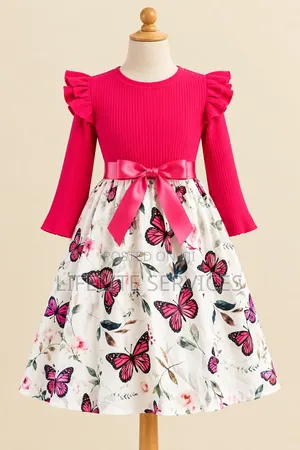 Beautiful Butterfly Design Dress for Girls (5-7 Years)