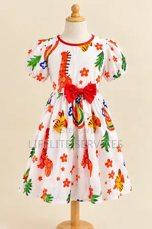 Beautiful Floral Design Dress for Girls (5-7 Years)