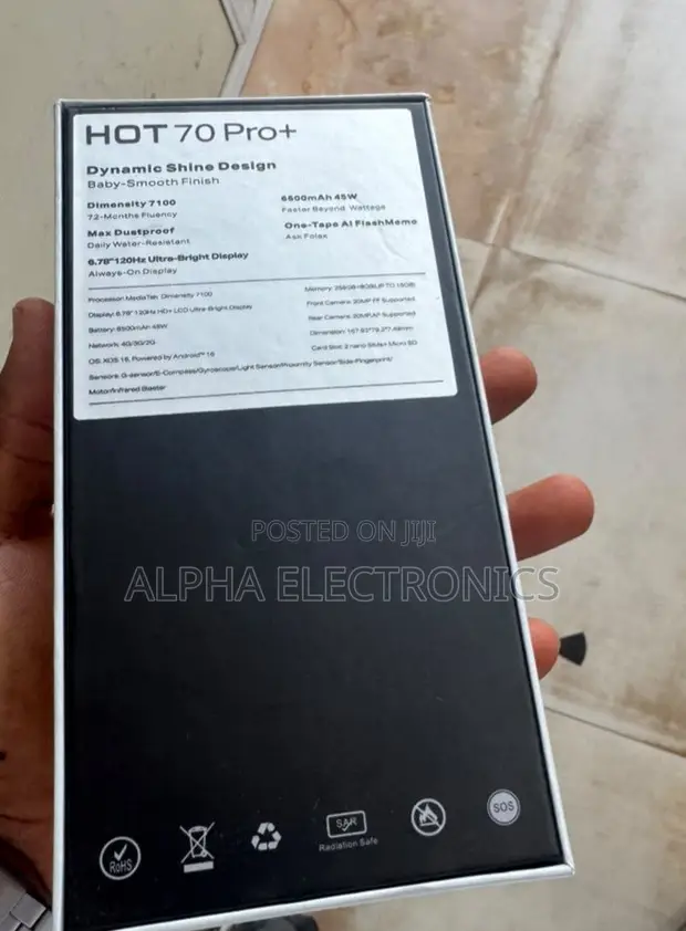 New Infinix Hot 70 Pro 5G+ 256GB Black - 1