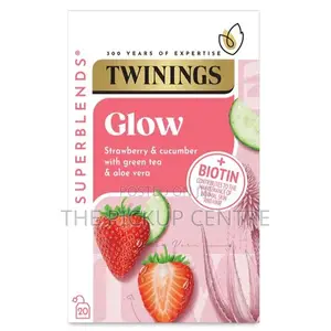 Twinings Glow Green Tea with Strawberry, Cucumber & Aloe Vera (75 Bags)