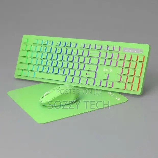 AULA Wireless Keyboard and Mouse Combo, RGB Backlit, Rechargeable - 1