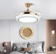Modern Crystal LED Fan Ceiling Light - Gold - 1