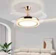 Modern Crystal LED Fan Ceiling Light - Gold - 2